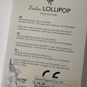 NWT Loulou lollipop teether
